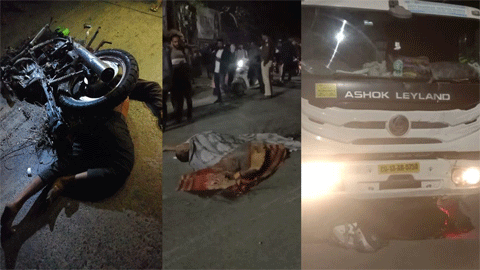 तेज रफ्तार ट्रेलर ने मोटरसाइकिल सवार युवक को कुचला, 3 युवकों की मौत