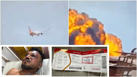 अहमदाबाद प्लेन क्रैश हादसे में जिंदा बचा एक शख्स, इलाज जारी